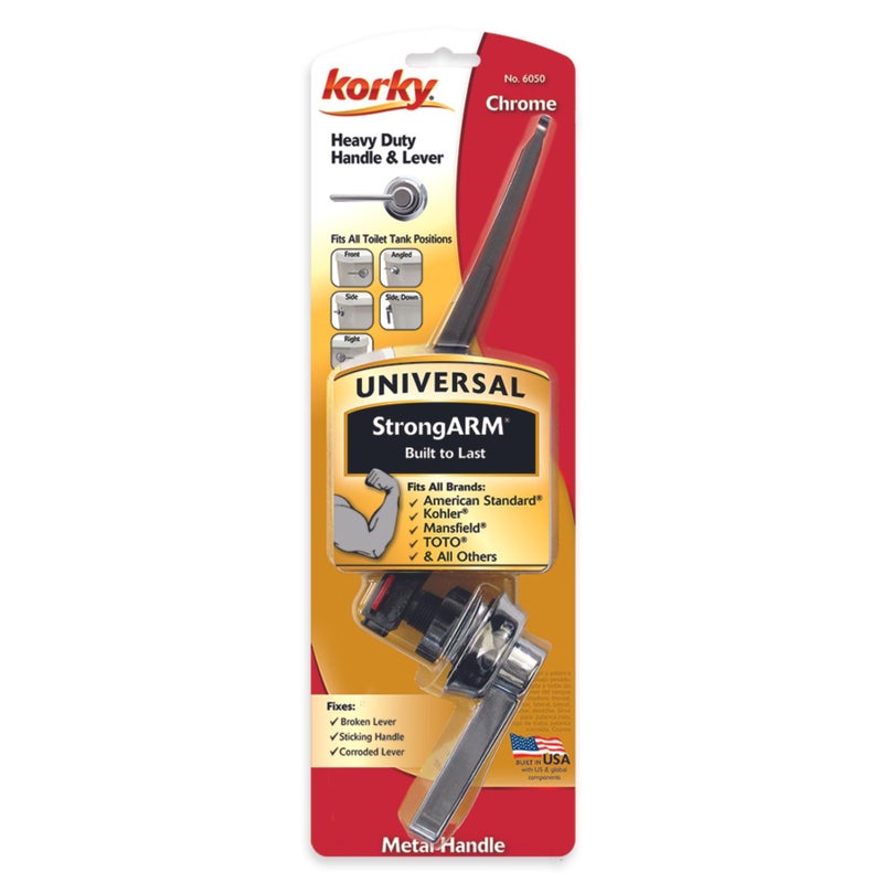 Korky 6050BP StrongARM Heavy Duty Handle and Lever, Classic Style, Chrome, 1 Piece - Image 2